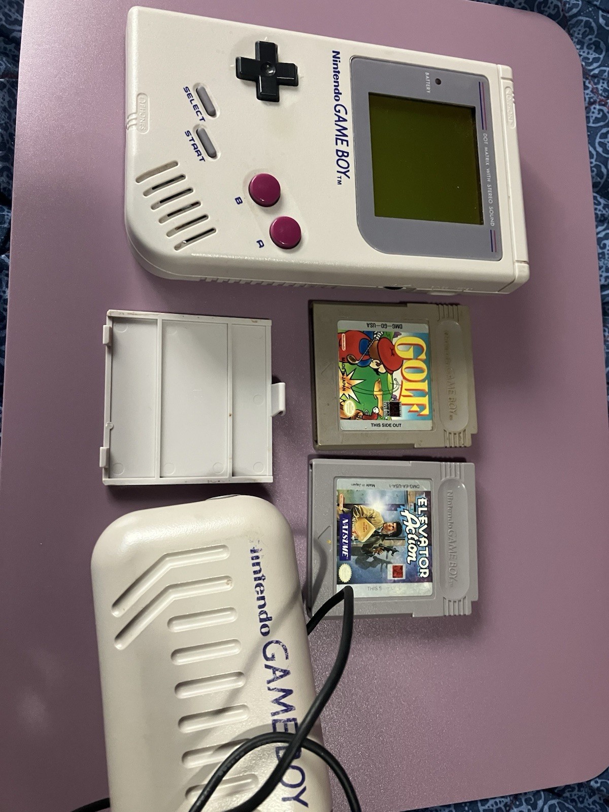 Nintendo Gameboy DMG-01 Handheld Console With Battery Pack And 2 Games