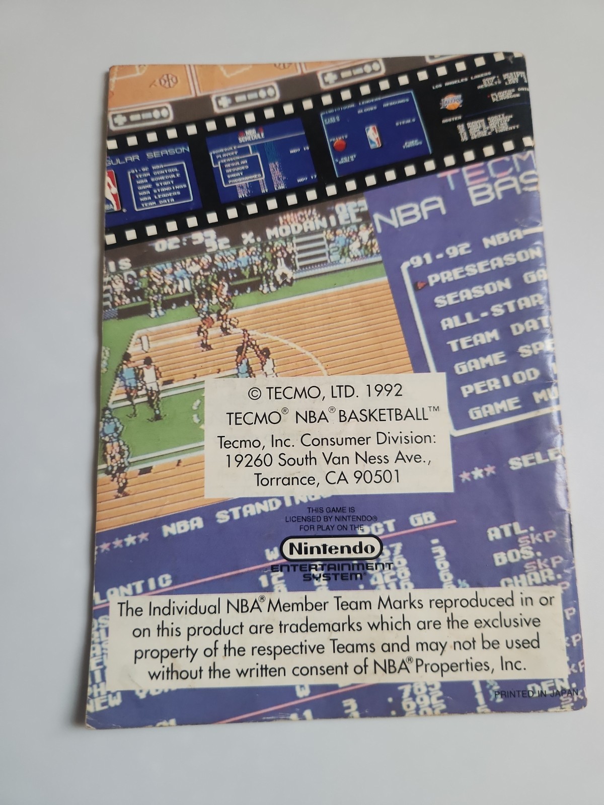 Tecmo Super NBA Basketball SNES Super Nintendo Instruction Manual Only