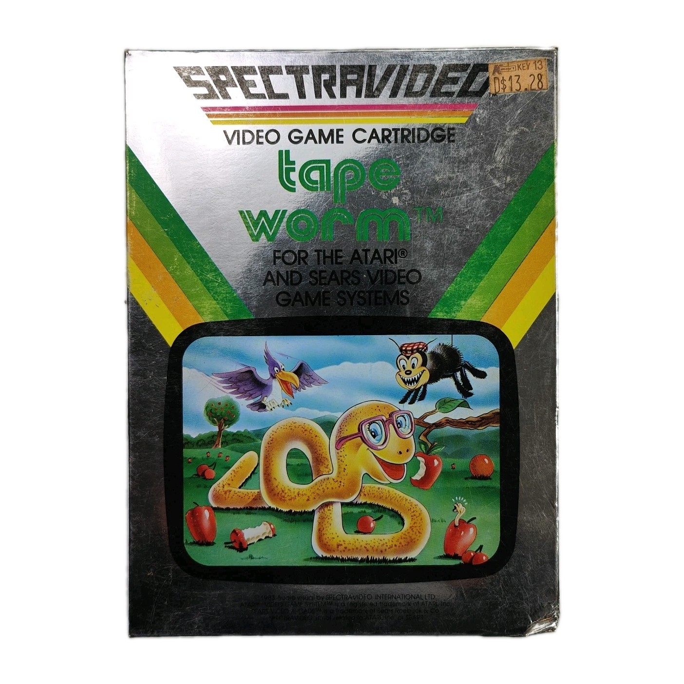 Atari 2600 Tape Worm Game Spectravision 1982 CIB Complete in Box Collector Item