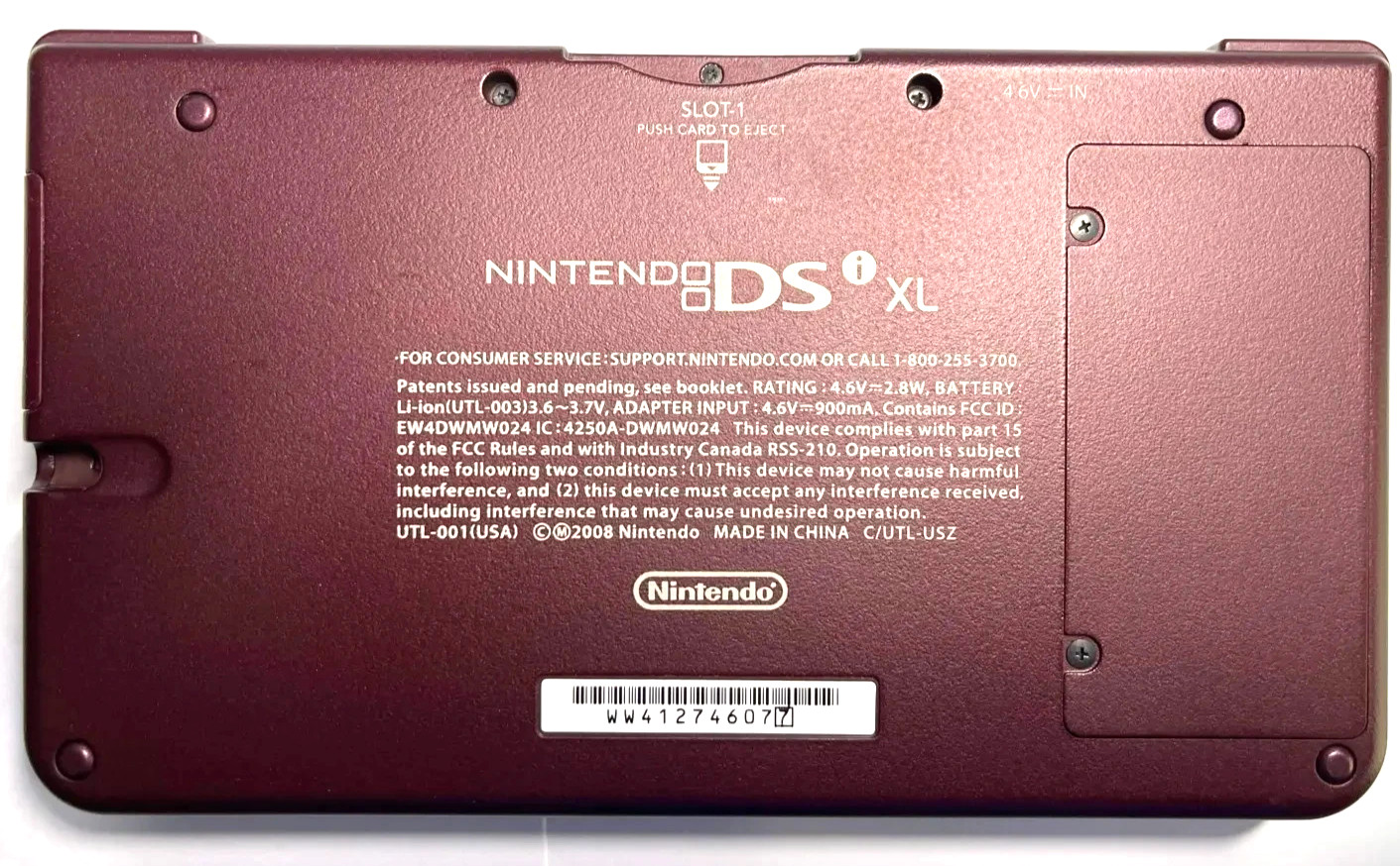 Nintendo DSi XL Burgundy Console Bundle USA Tested – 32GB SD Case OEM Charger