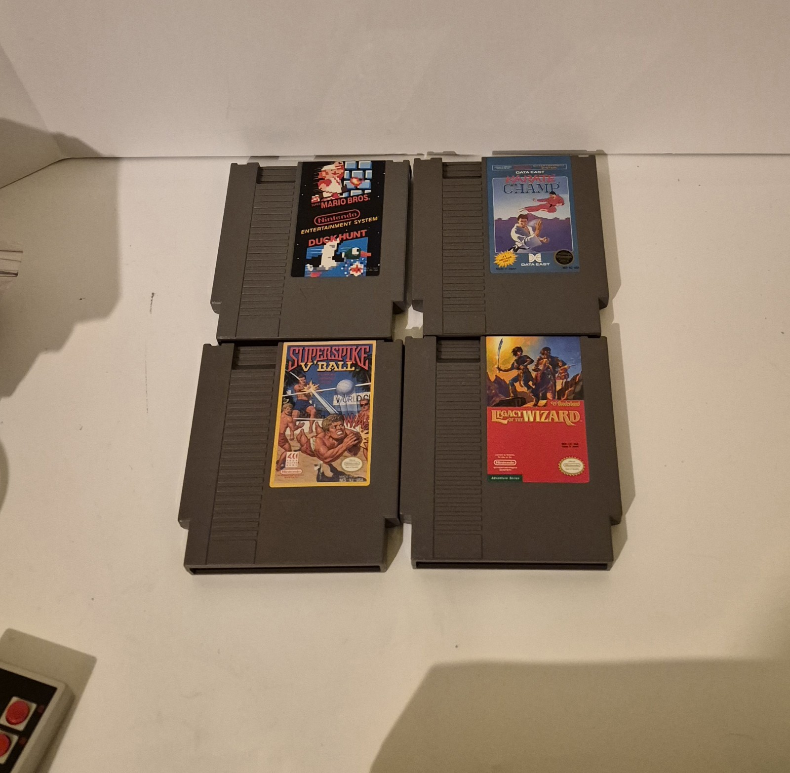 Nintendo NES 4-Game Lot Nintendo Entertainment System Mario Karate V’Ball Tested