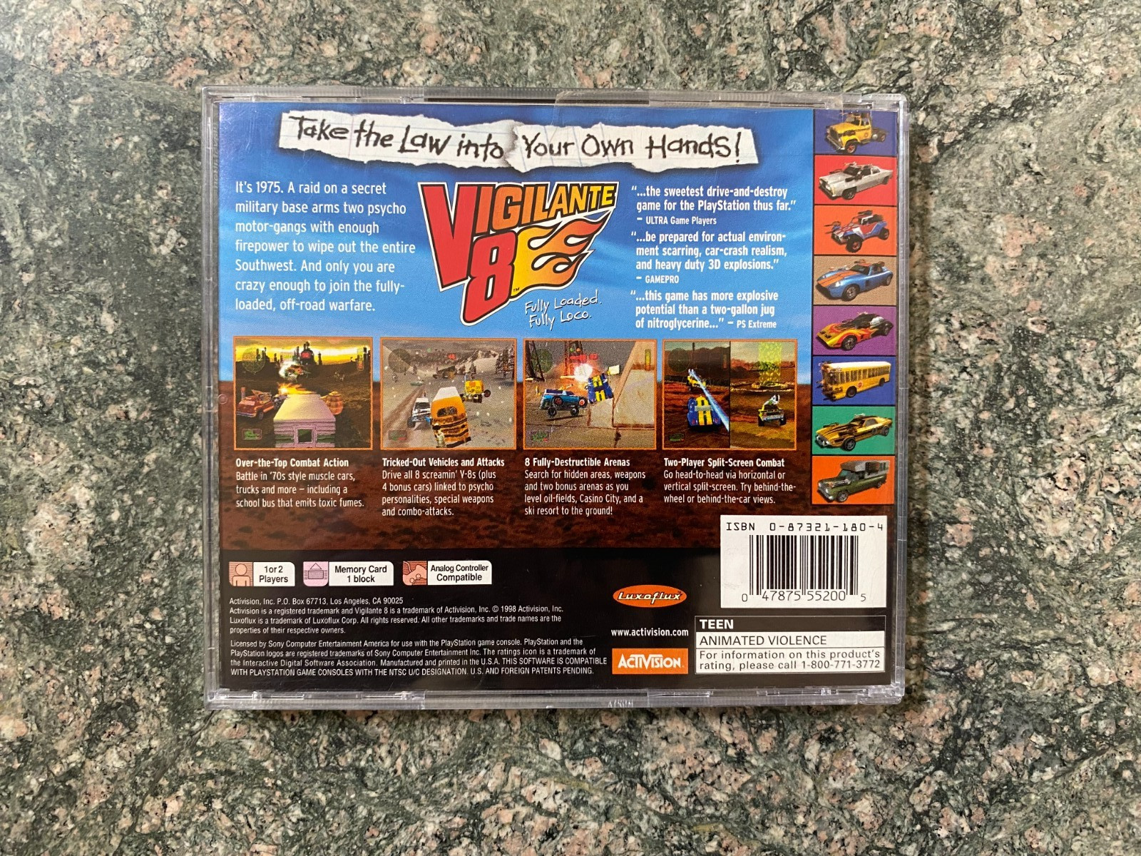 Vigilante 8 2nd Offense PS1 PlayStation 1 + Reg Card Complete & Tested Good