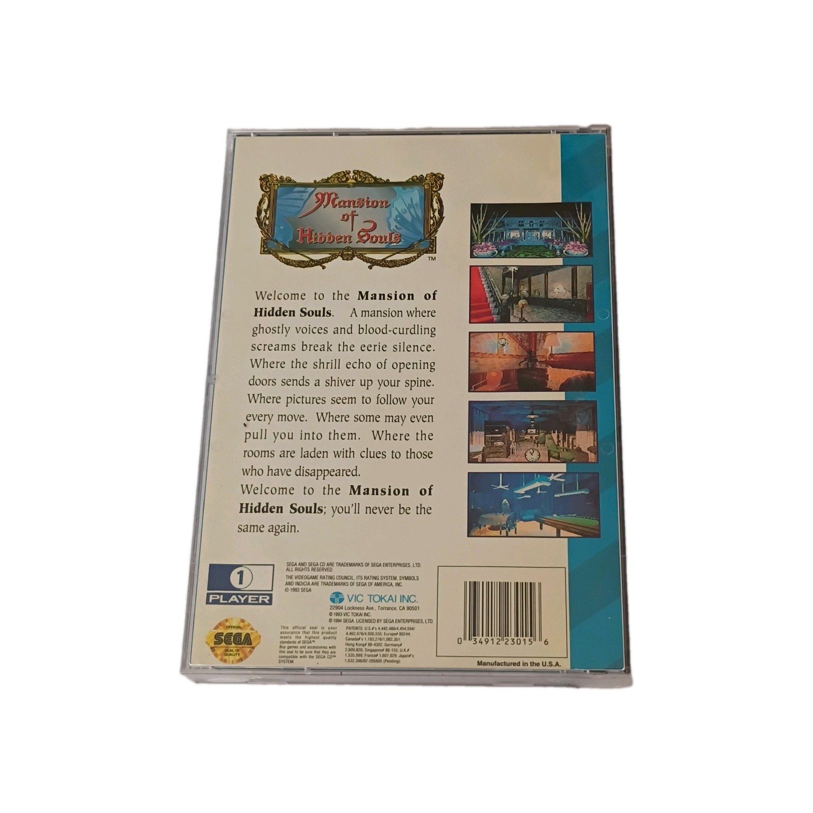 Sega CD Mansion of Hidden Souls Complete w/ Manual & Case NTSC-U/C 1994 Horror