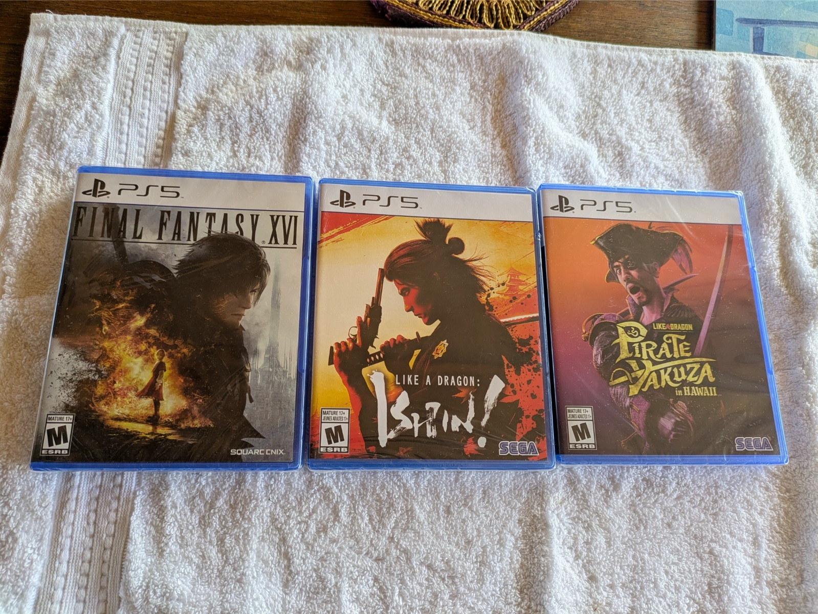 Lot of 3 New Sony PS5 Games — Like a Dragon: Ishin! Pirate Yakuza, FF XVI