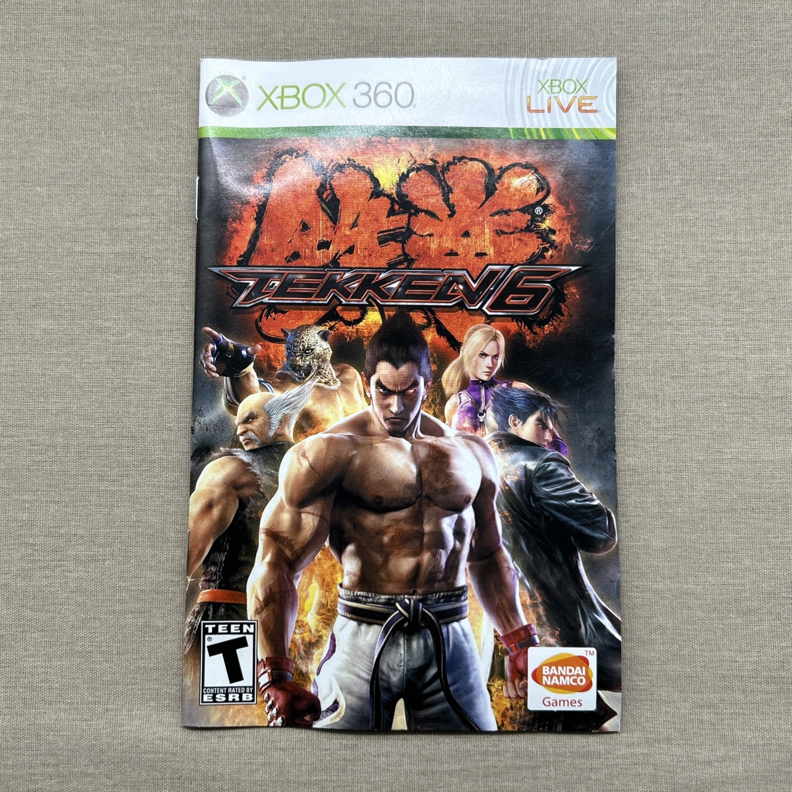 Tekken 6 (Microsoft Xbox 360 2009) Six CLEAN Complete Manual Fighting Beat Em Up