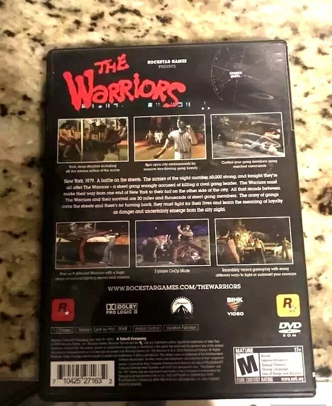 The Warriors (Sony PlayStation 2 PS2, 2005) Tested & Cleaned! Works 100%