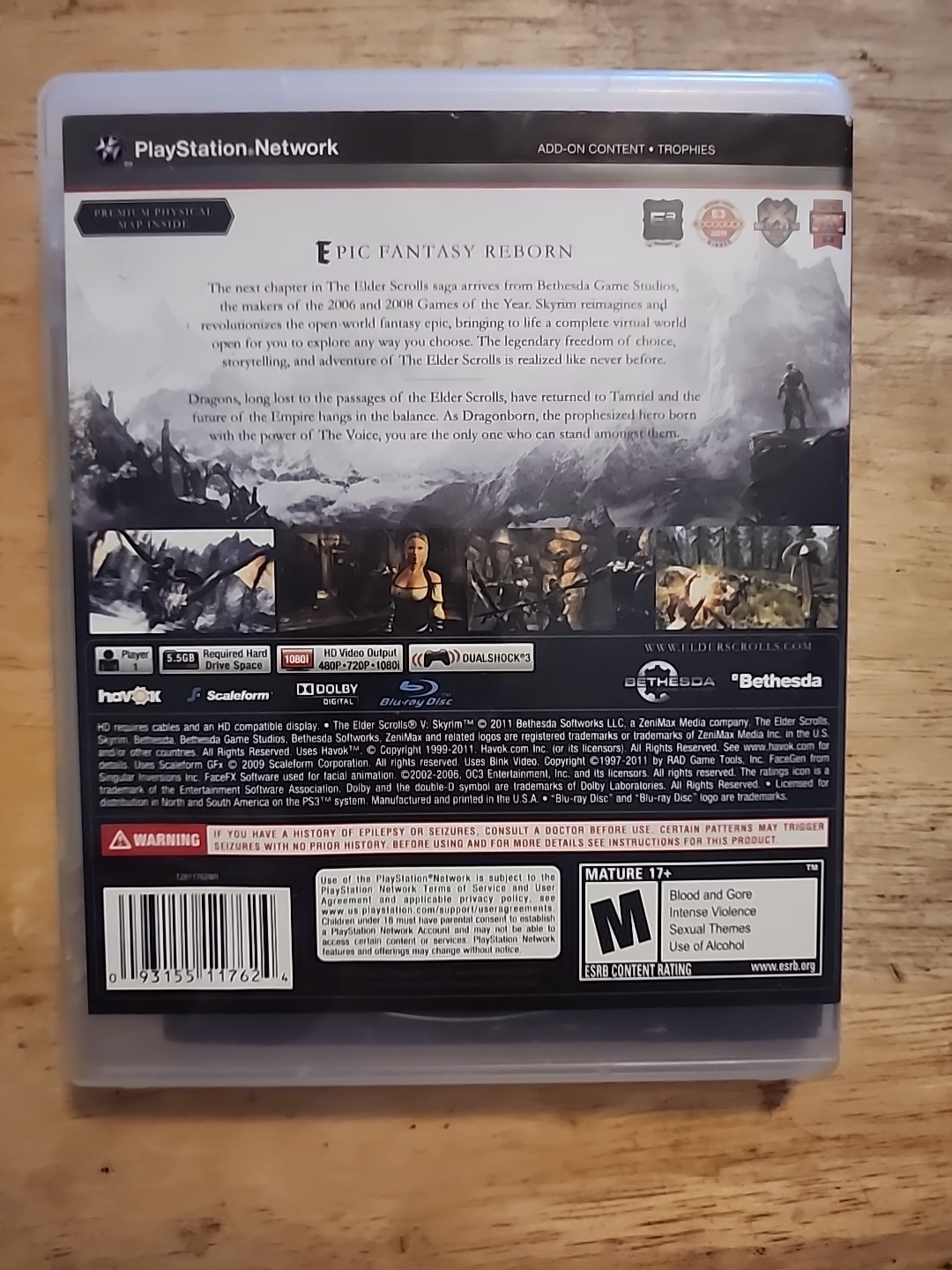 The Elder Scrolls V: Skyrim PS3 Sony PlayStation 3 with Manual No map