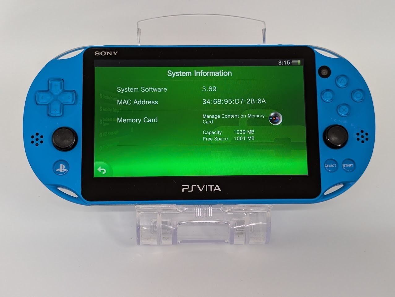 B688 Sony PS Vita PCH-2000 console Aqua Blue Handheld system fx