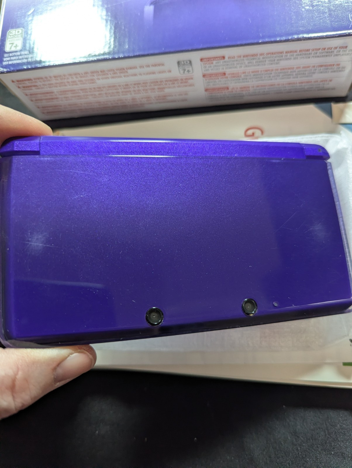 Nintendo 3DS Midnight Purple Handheld Console CIB Matching Serials US