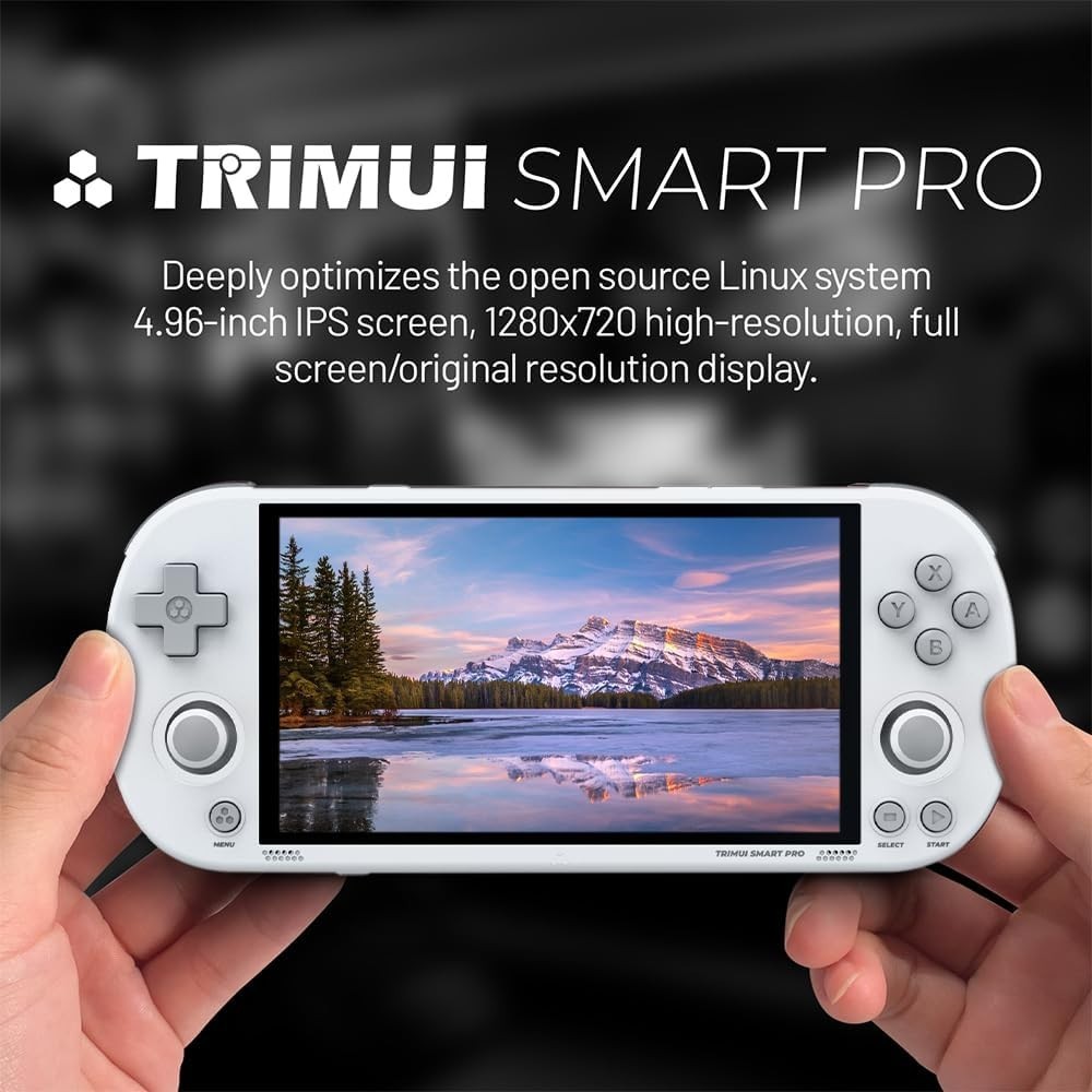 Retro Gaming Delight: Trimui Smart Pro Console – 4.96-Inch LCD, 5000mAh Battery
