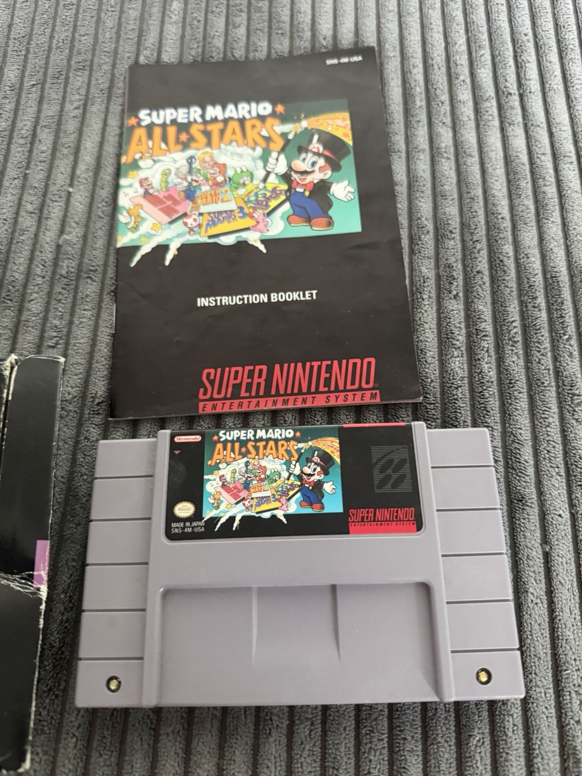 Super Mario All-Stars Super Nintendo SNES (1993) Excellent Manual Fair Box Test!