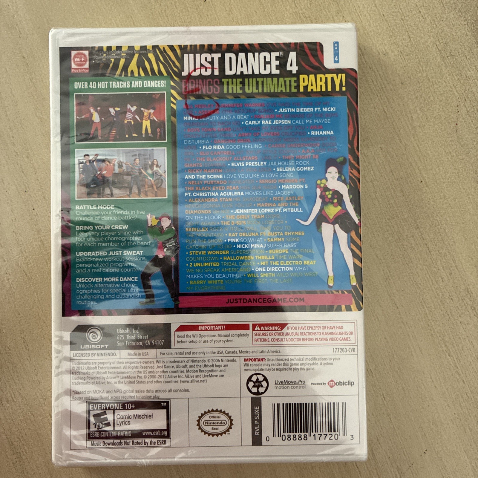 Nintendo Wii Just Dance 4 – NEW in Box; Factory Sealed