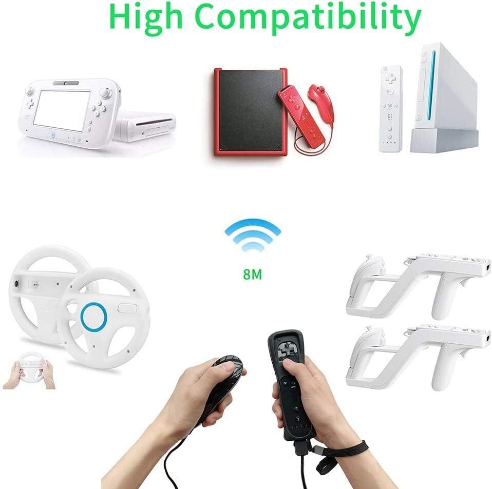 1/2Pack Wii Nunchuck Black White For Nintendo nunchucks for Nintendo Wii / Wii U