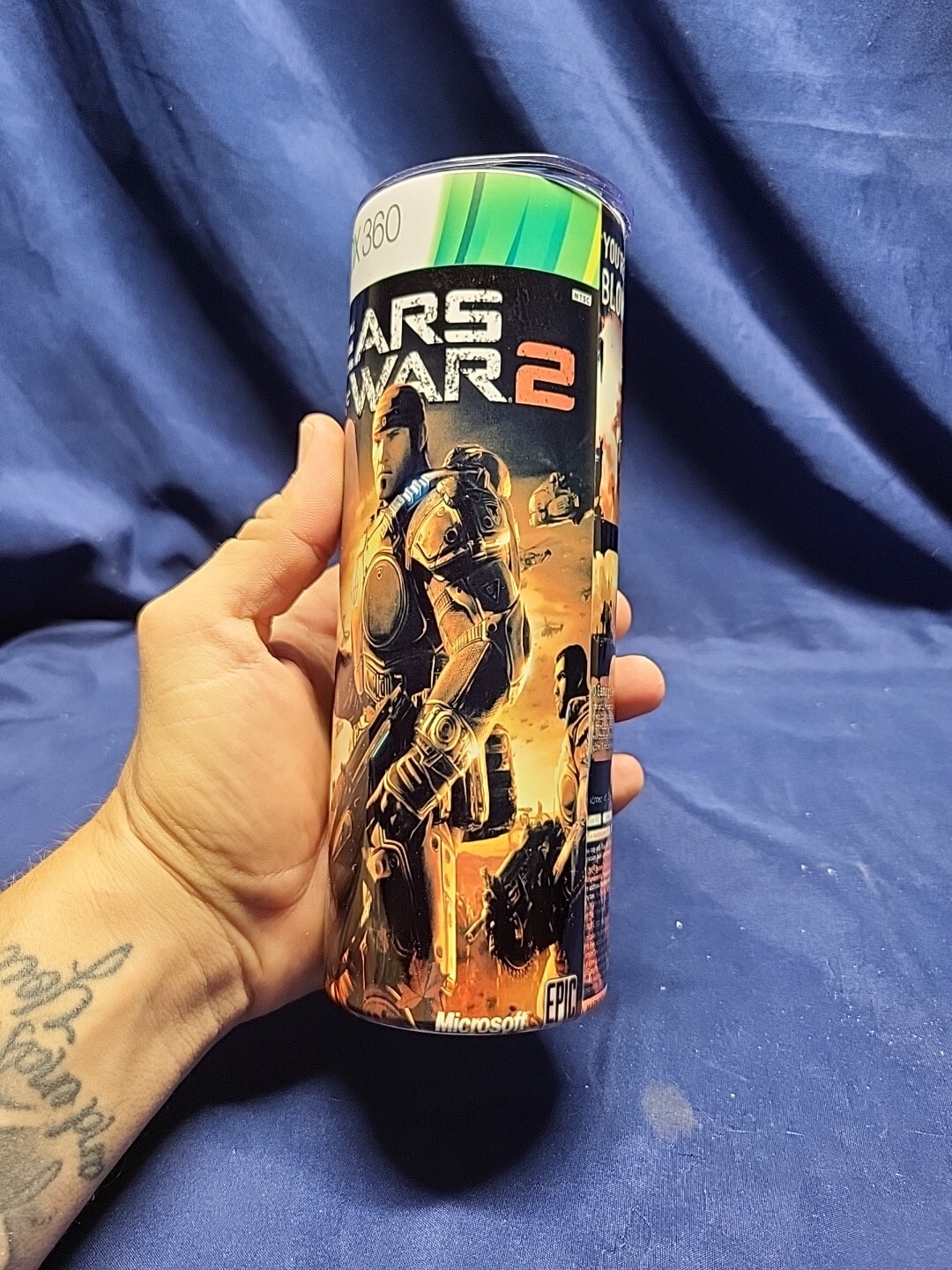 Gears of War 2 (Microsoft Xbox 360, 2008) Artwork 20oz Sublimation Tumbler