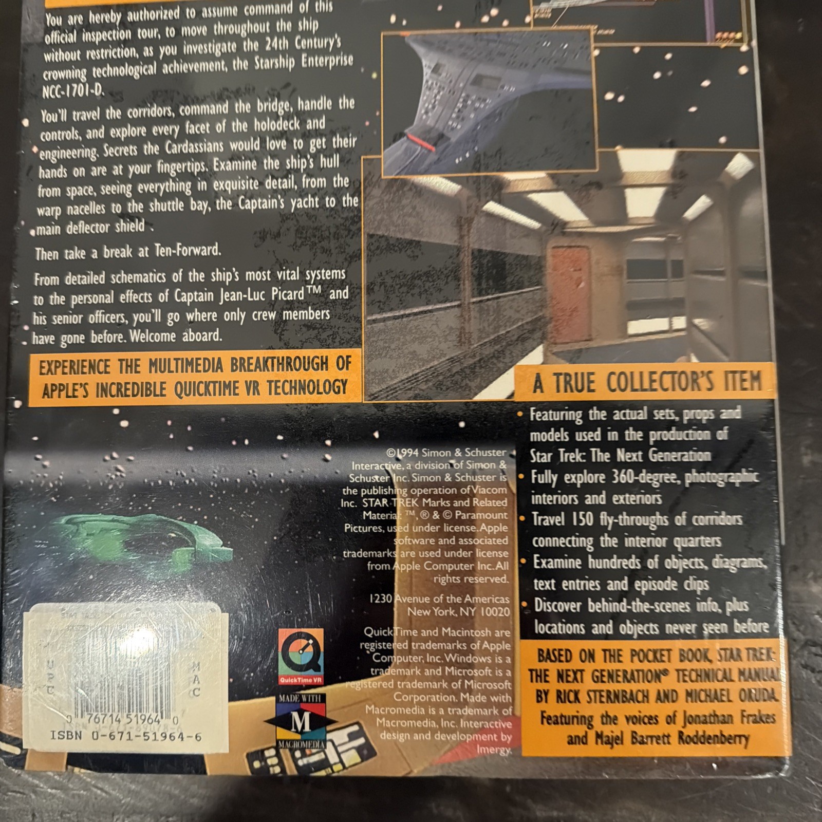 New Sealed Star Trek The Next Generation Interactive Technical Manual CD ROM