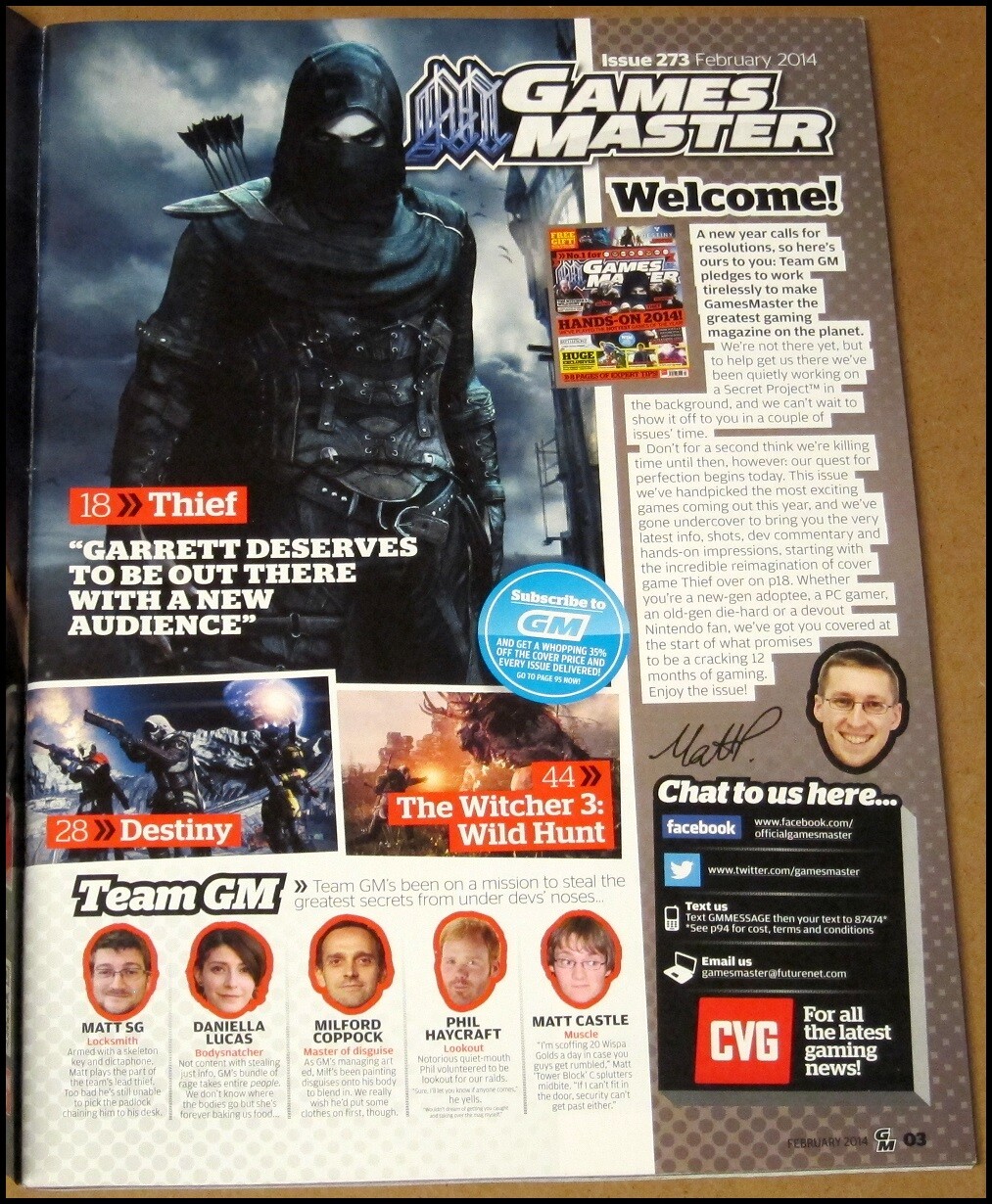 February 2014 Games Master Magazine Thief Video Game Reviews
