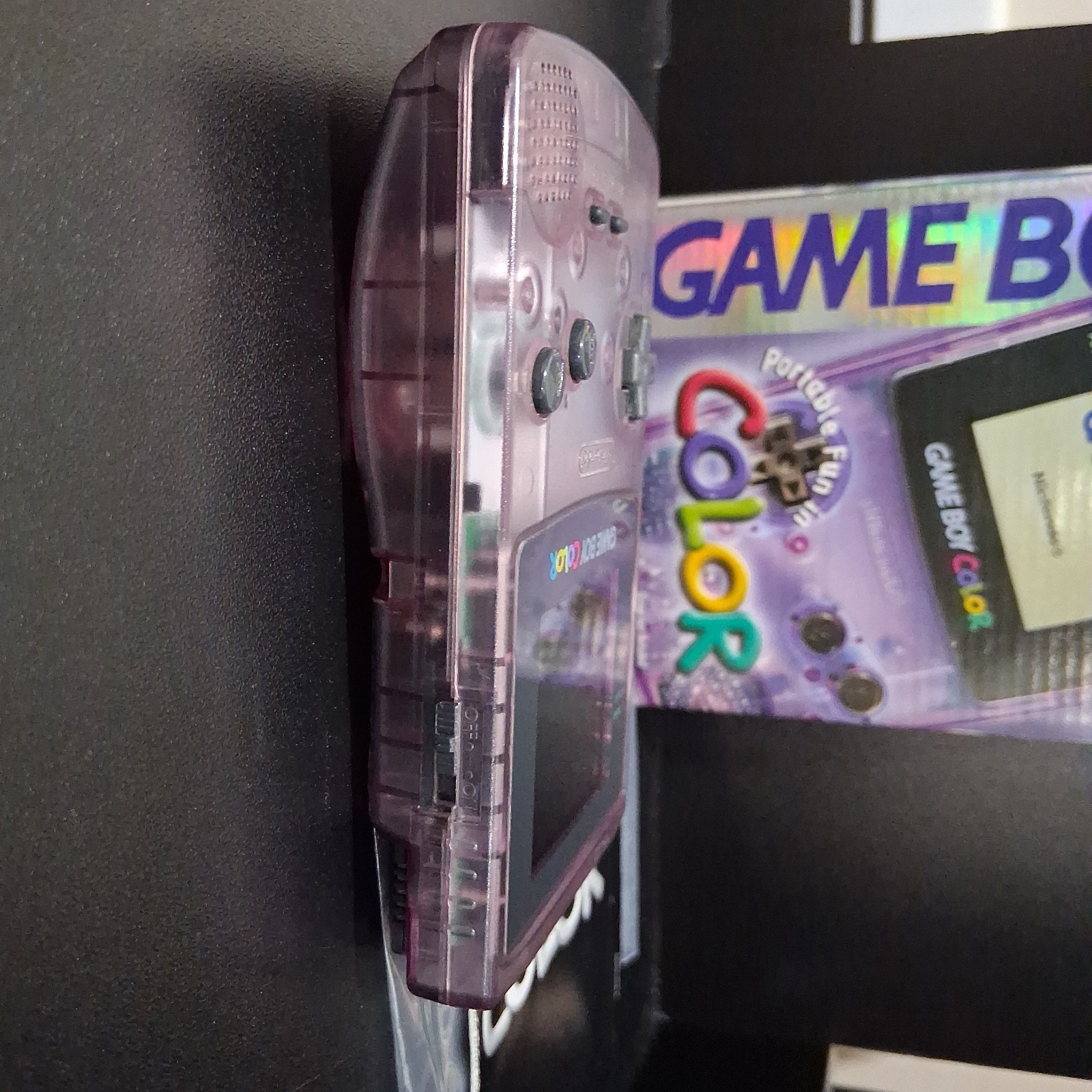 Clean! Nintendo GameBoy Color Atomic Purple Console Complete In Box CiB CGB-001