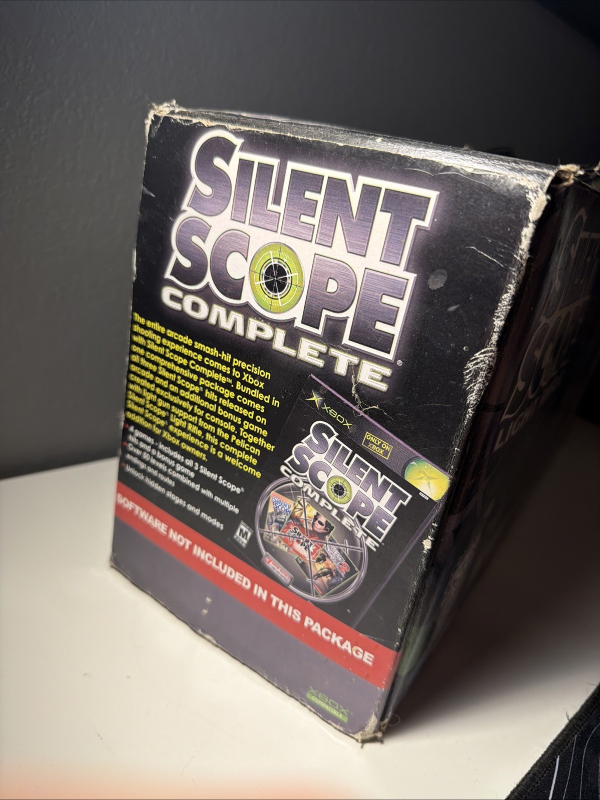Microsoft Xbox Silent Scope Light Rifle With Game + Box