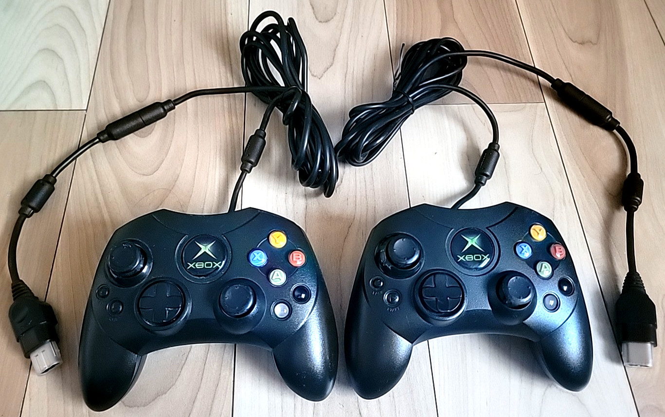 Lot Xbox S-Type OEM Black WIRED Controllers X08-69873 & Breakaway Cable – TESTED