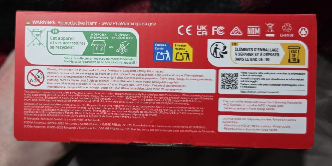 2026 HORI Wireless HORIPAD Turbo (Pokemon Red Themed) for Nintendo Switch 2