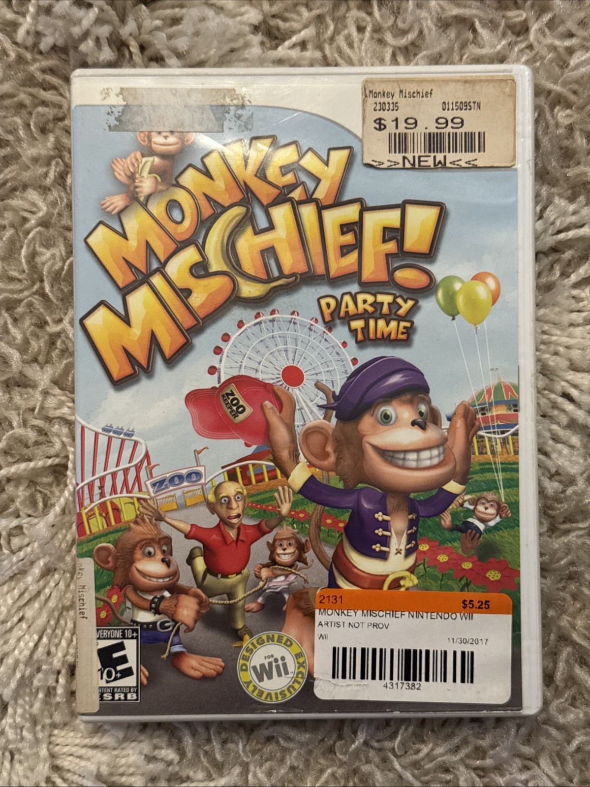 Monkey Mischief! Party Time | Nintendo Wii, 2008 | Tested & Works