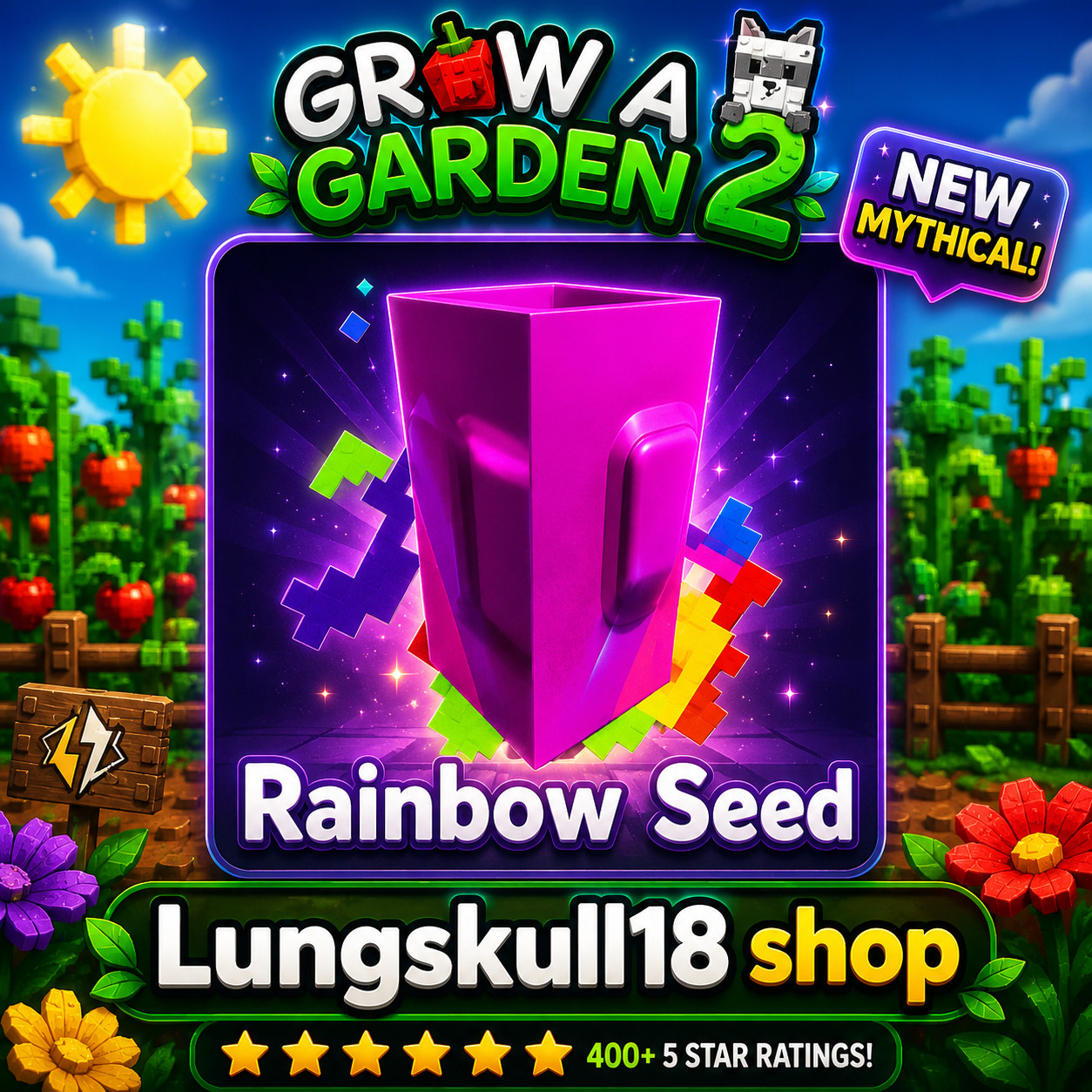 🪙 25x – 1000x Rainbow SEED 🌱 Grow🪴A Garden 2 🌳 (Super Fast Delivery🚀)