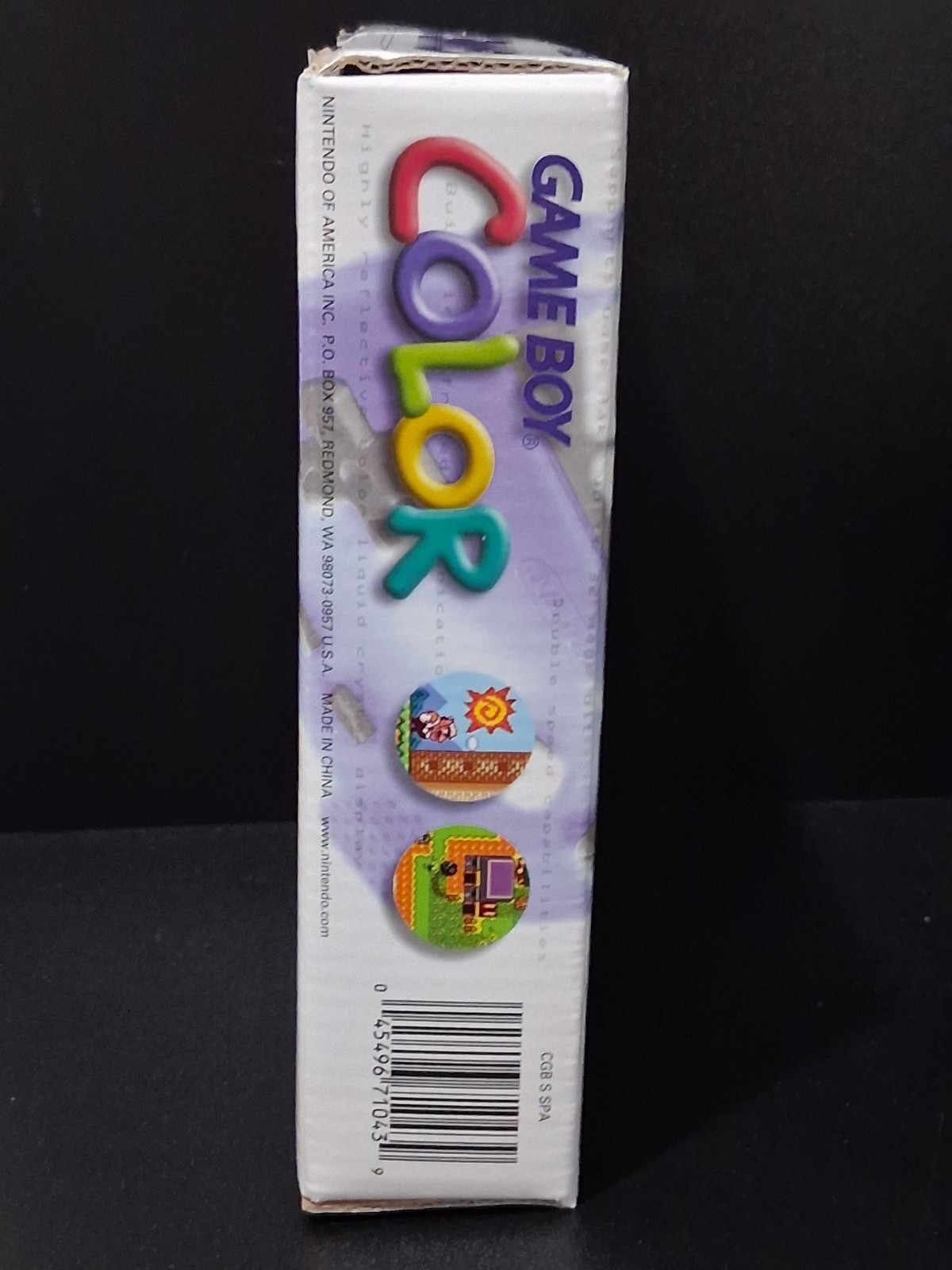 GameBoy Color Atomic Purple Complete In Box Manual CIB W/ GB Golf Cartridge GBC