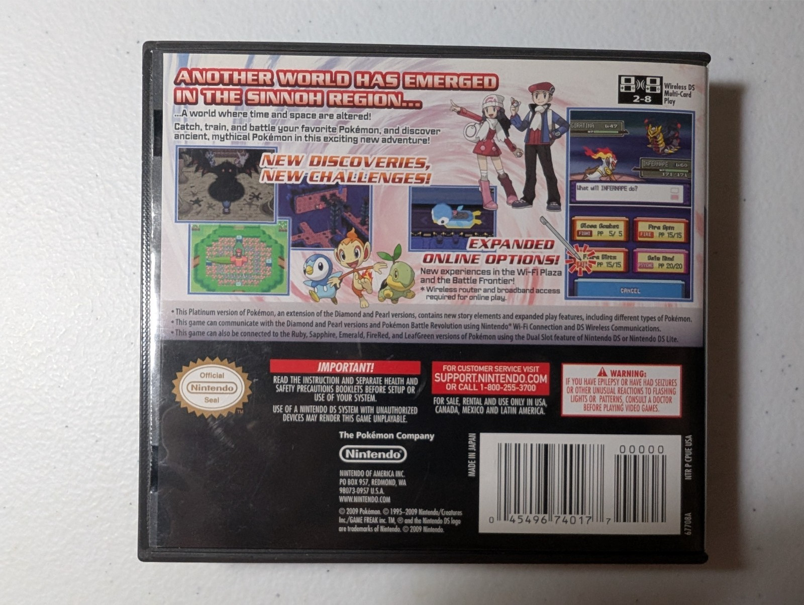 Pokémon Platinum Version (Nintendo DS, 2009) Authentic Complete Game Case Manual