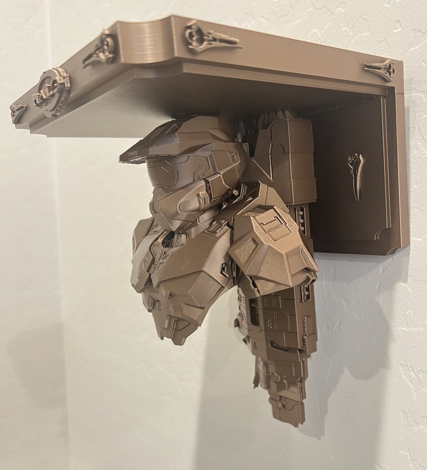 Halo Master Chief UNSC Pillar Of Autumn Like 7×7 Copper Wall Shelf Collectible
