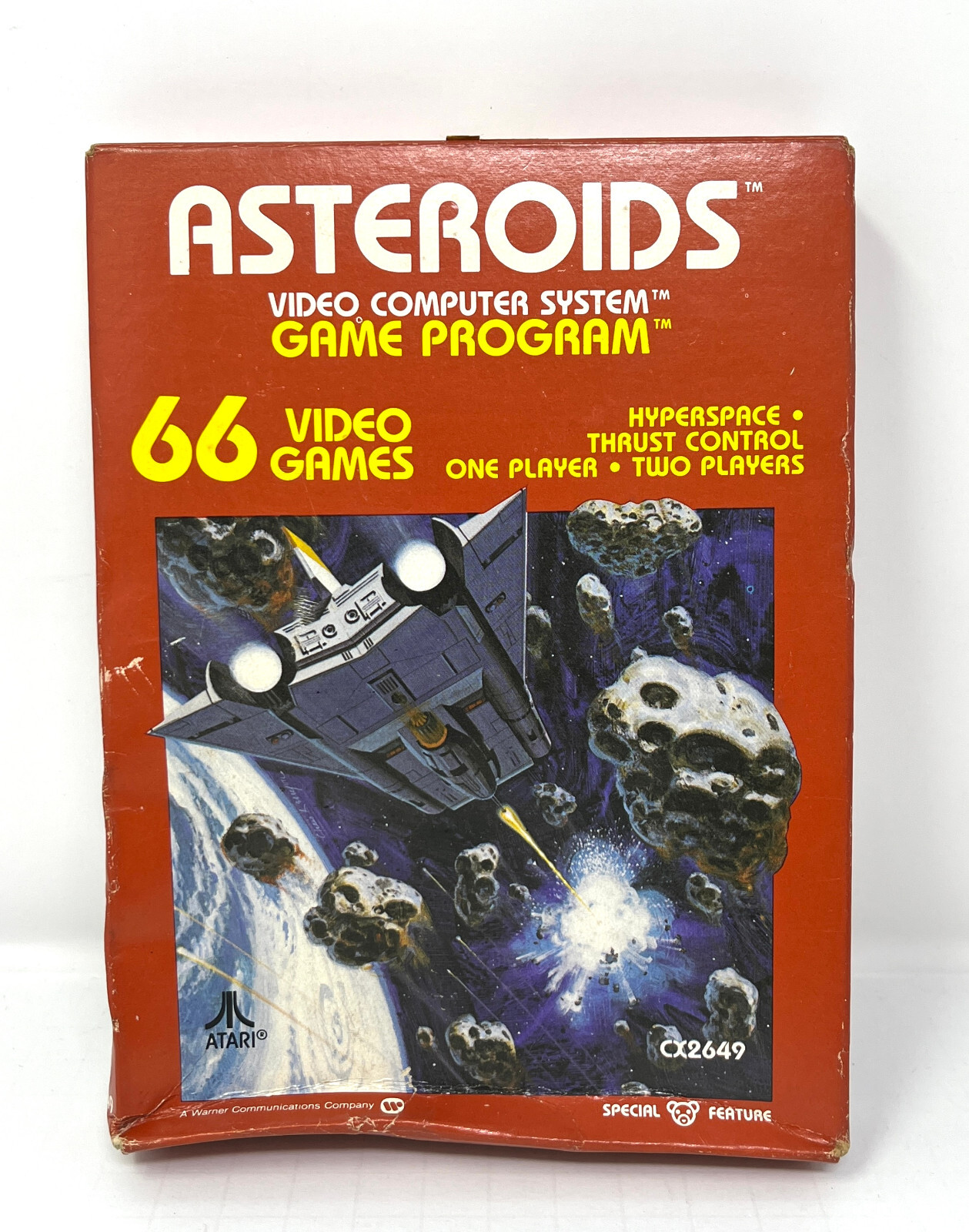 1981 ORIGINAL ATARI ASTEROIDS CX2649 GAME – GLUE SEALED ! – DAMAGED BOX!