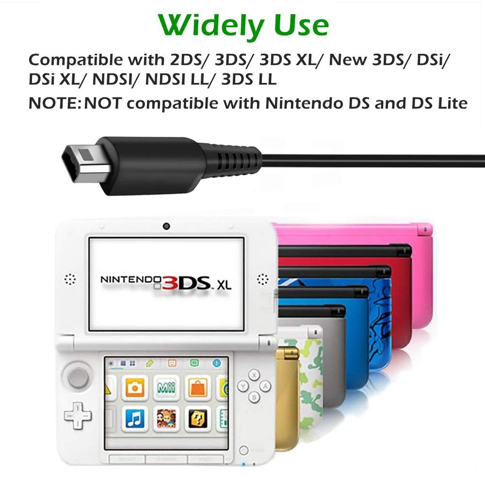 2 Pcs 3.9ft USB Charger Cable for 3DS/2DS/DSi – Play & Charge with Bonus Stylus