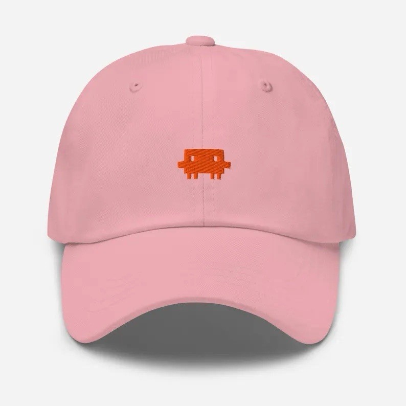 Space Invaders Space Invader Embroidered Orange Dad Hat Baseball Cap