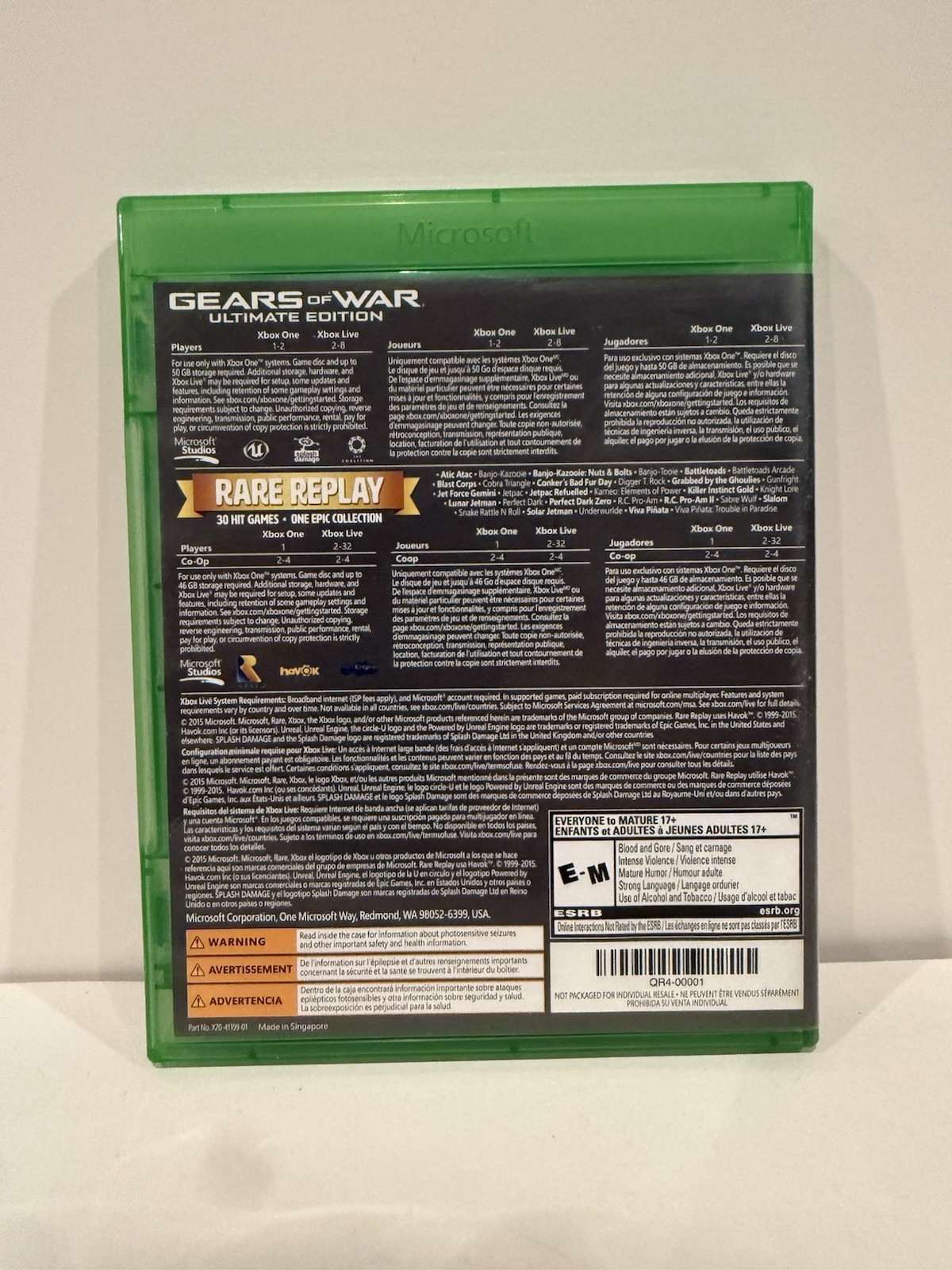 Gears of War: Ultimate Edition Rare Replay (Xbox One, 2015) – Gears Only Tested