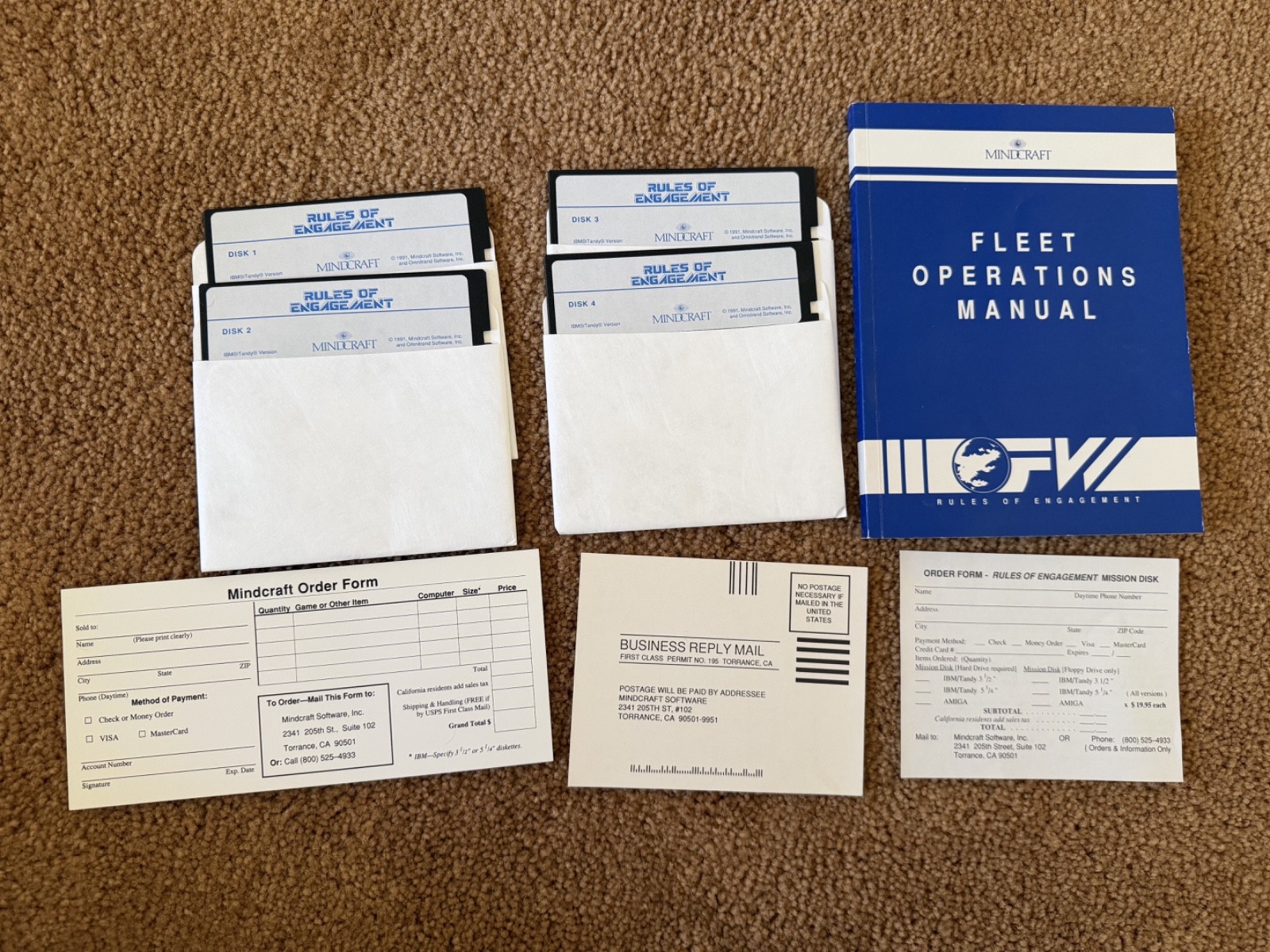Rules of Engagement IBM/Tandy Big Box Complete 5.25 DOS Mindcraft Vintage PC Gam