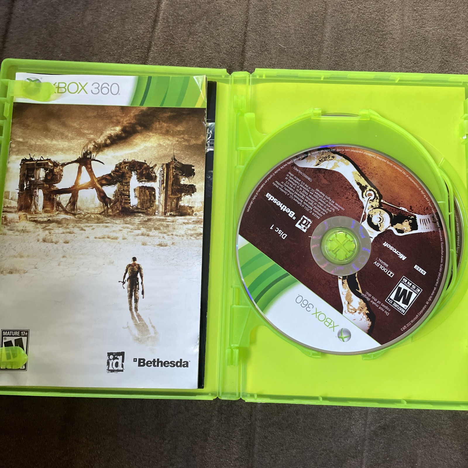 Rage (Microsoft Xbox 360, 2011) Complete