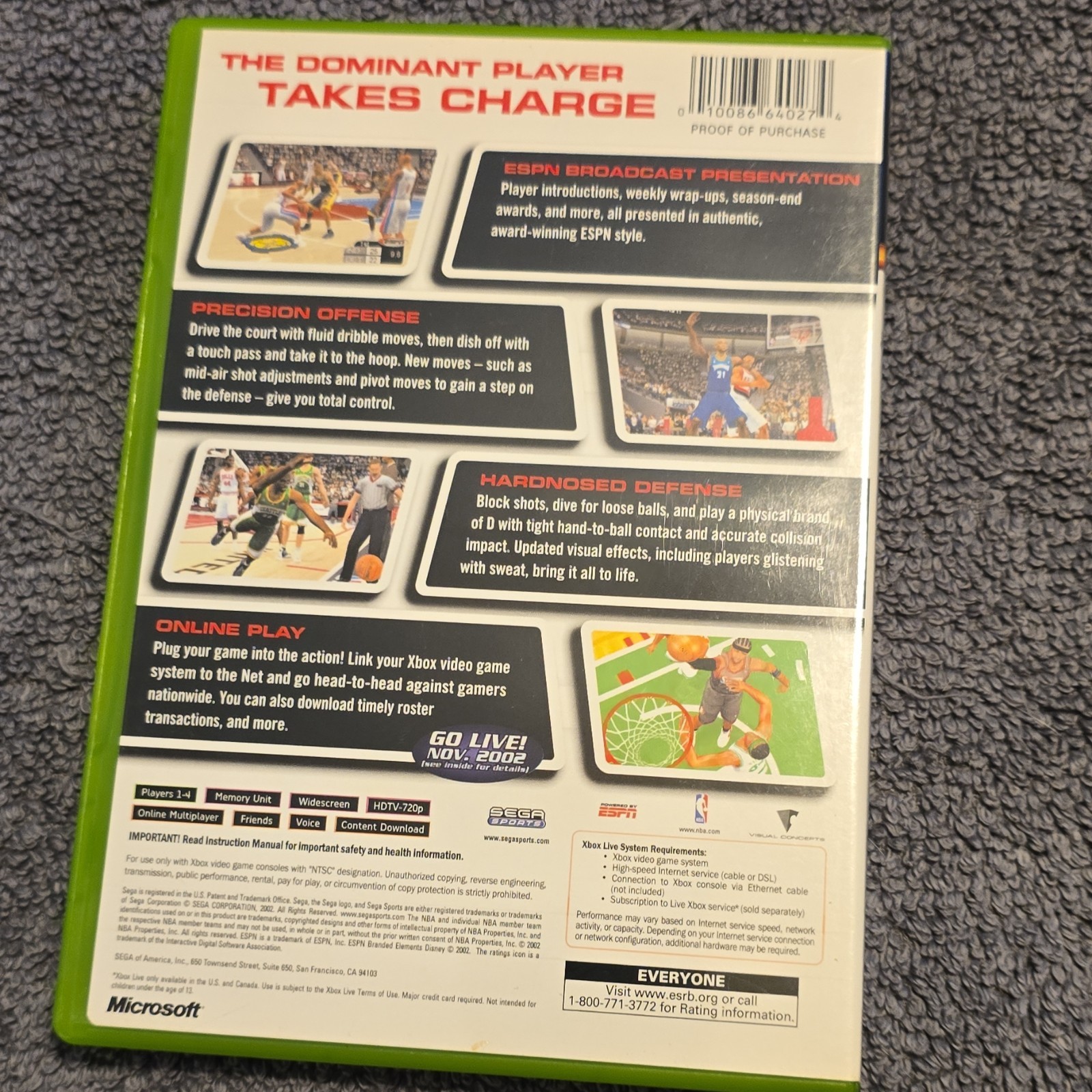 SEGA NBA 2K3 (Microsoft Xbox) Online Play Multiplayer E NTSC-U/C