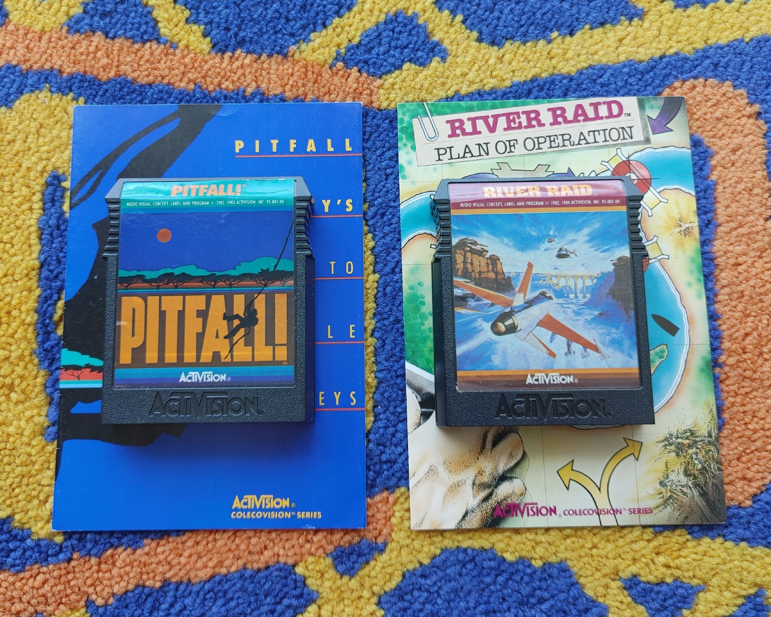 ColecoVision PITFALL + RIVER RAID w/manuals