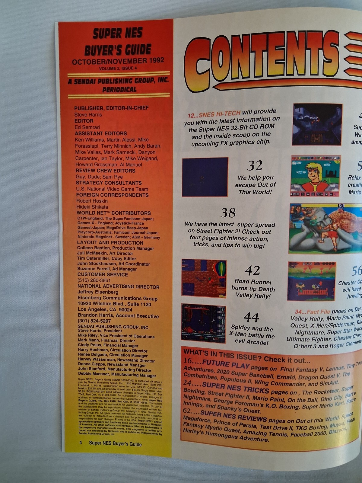 Super NES (Nintendo) Buyer’s Guide Video Games Nov92 Magazine Street Fighter II