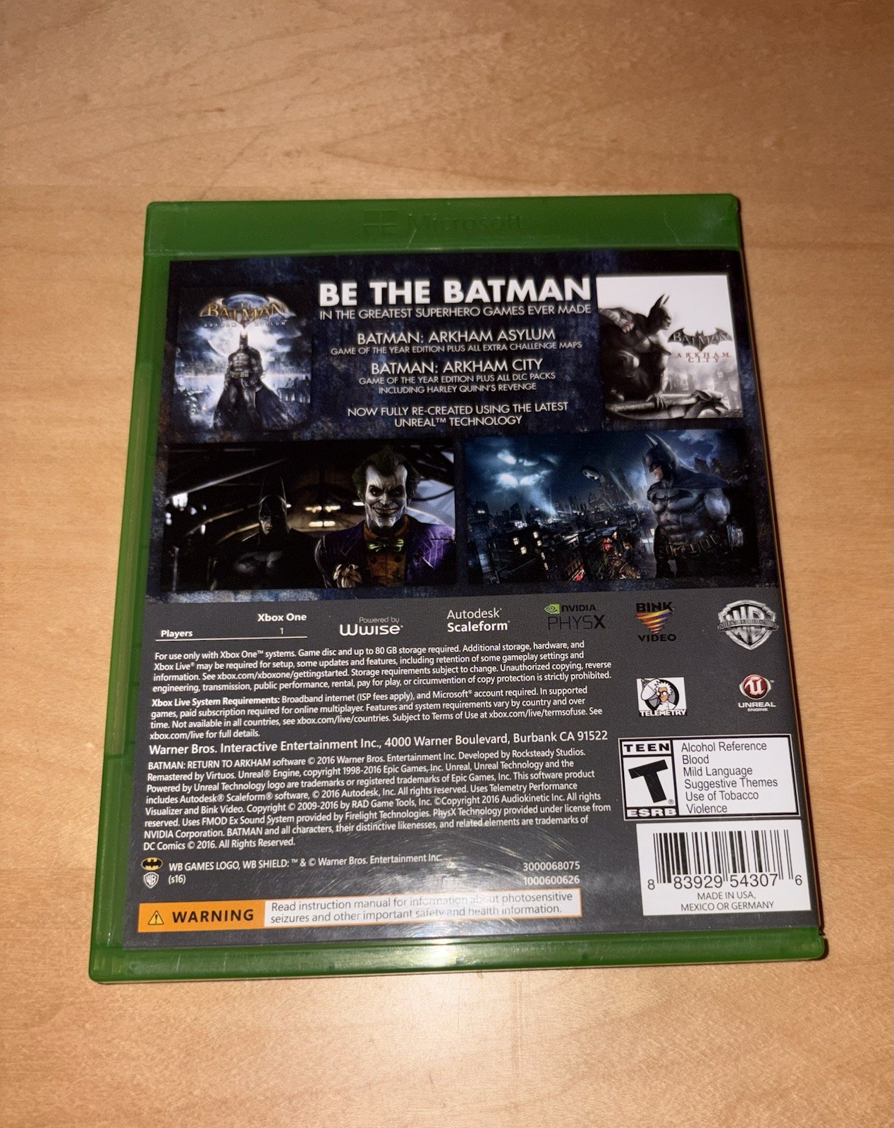 Batman Return to Arkham XBOX ONE 2016 Rocksteady WB Games Next Day Shipping