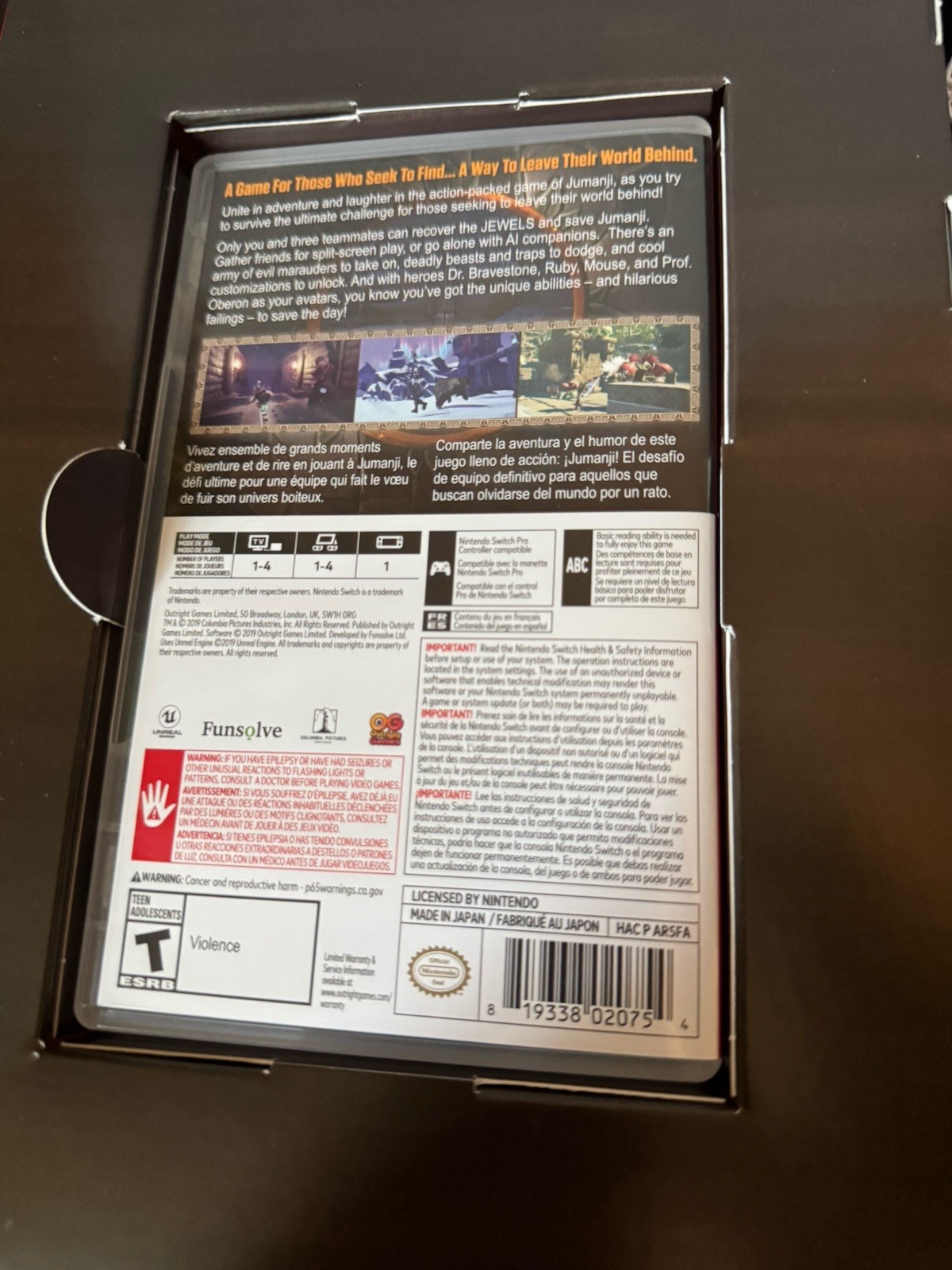 Nintendo Switch Jumanji Collector’s Edition – Outright Games – Video Game