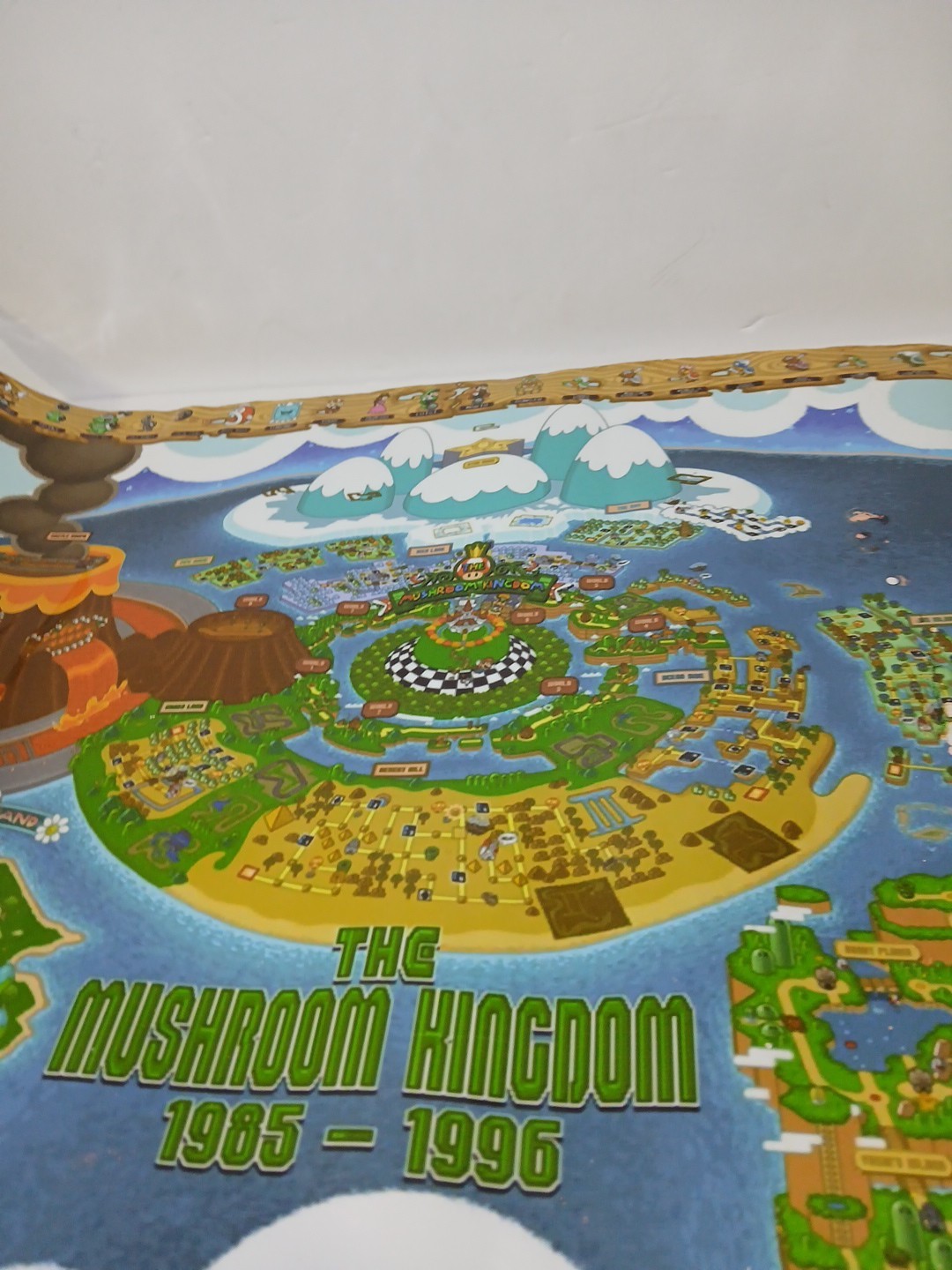 Vintage SUPER MARIO WORLD Yoshi’s Island Nintendo Map Poster 24×16 Glossy