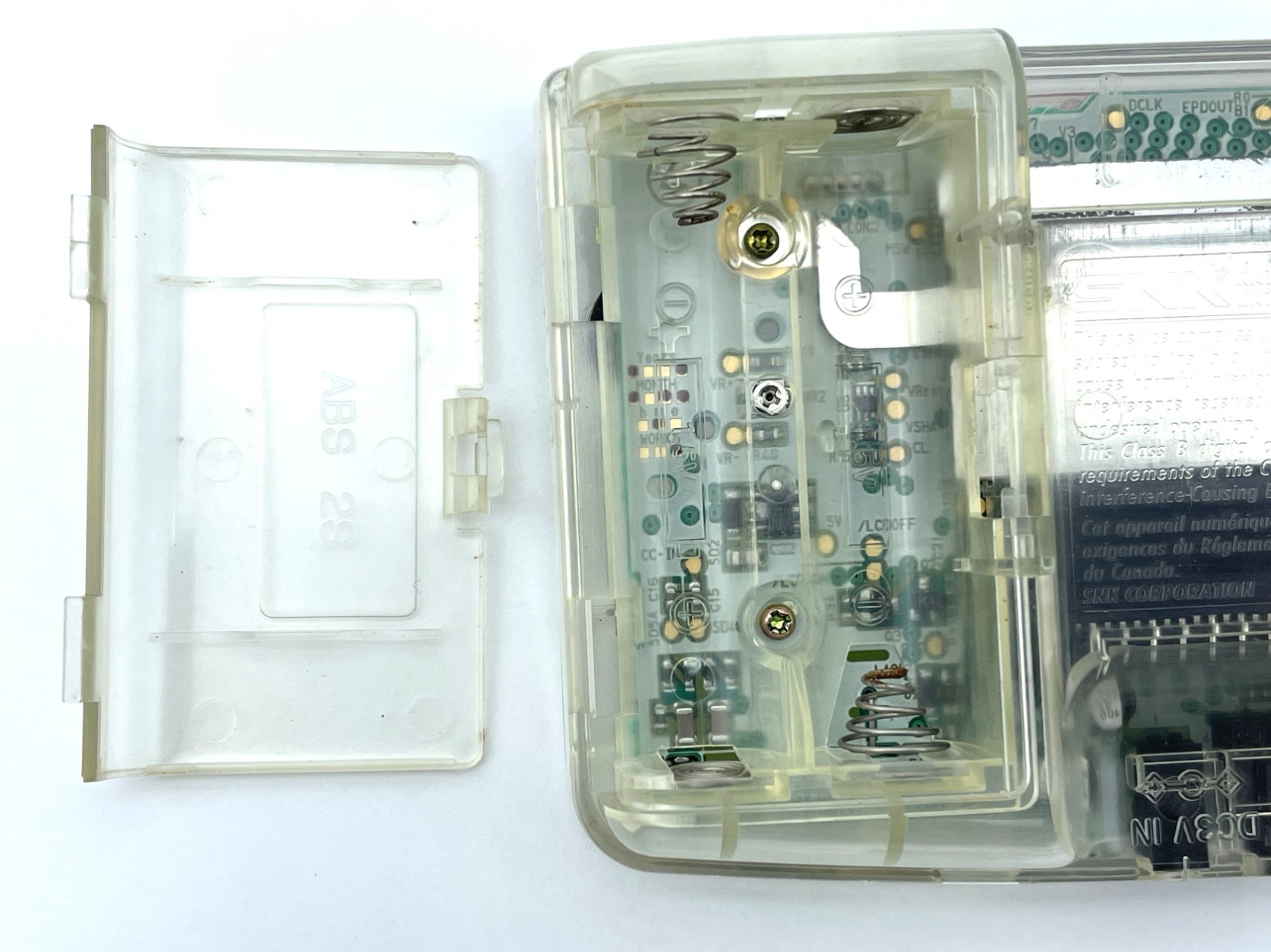 Neo Geo Pocket Color Console Clear Skeleton SNK from JAPAN