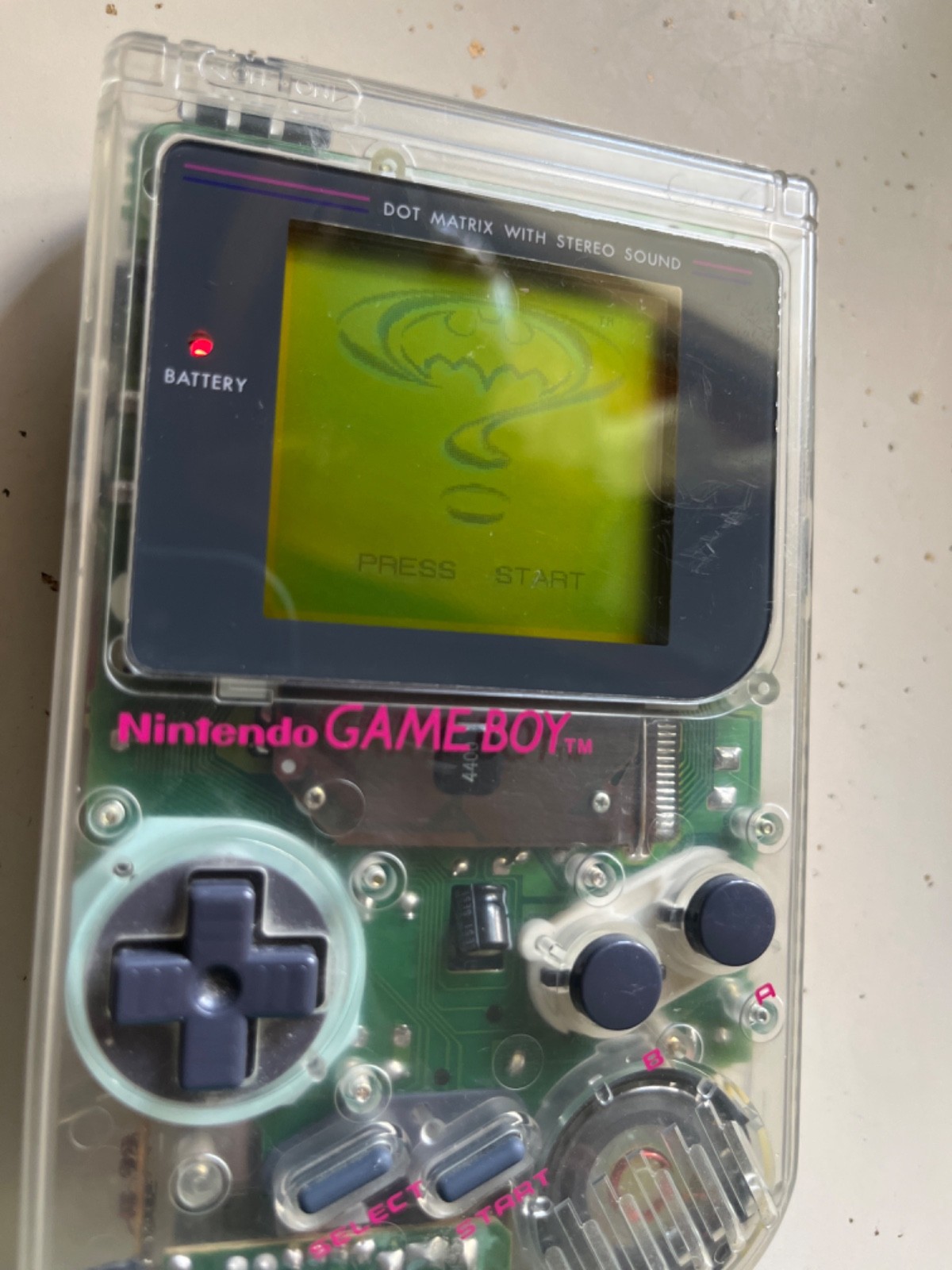 Nintendo Gameboy Original Clear Play it Loud DMG-01 Works with games