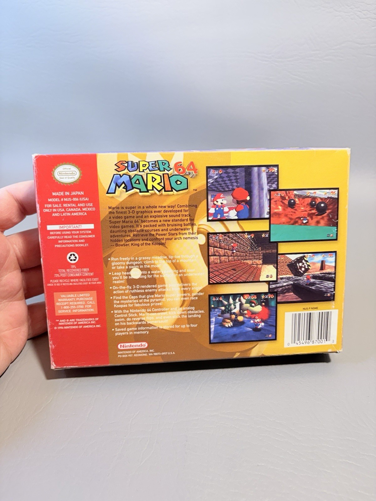 Super Mario 64 Nintendo N64 1996 Complete CIB – Authentic – Very Good Condition