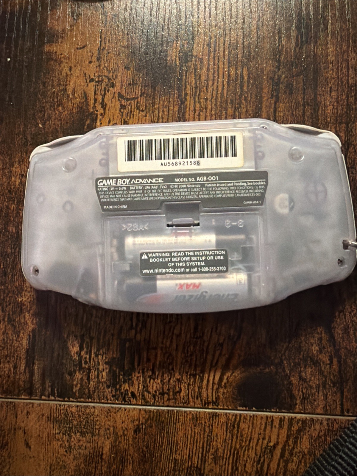 Nintendo Game Boy Advance Console System – Clear Glacier-WORKS PERFECT 👌 🔥❤️🔥