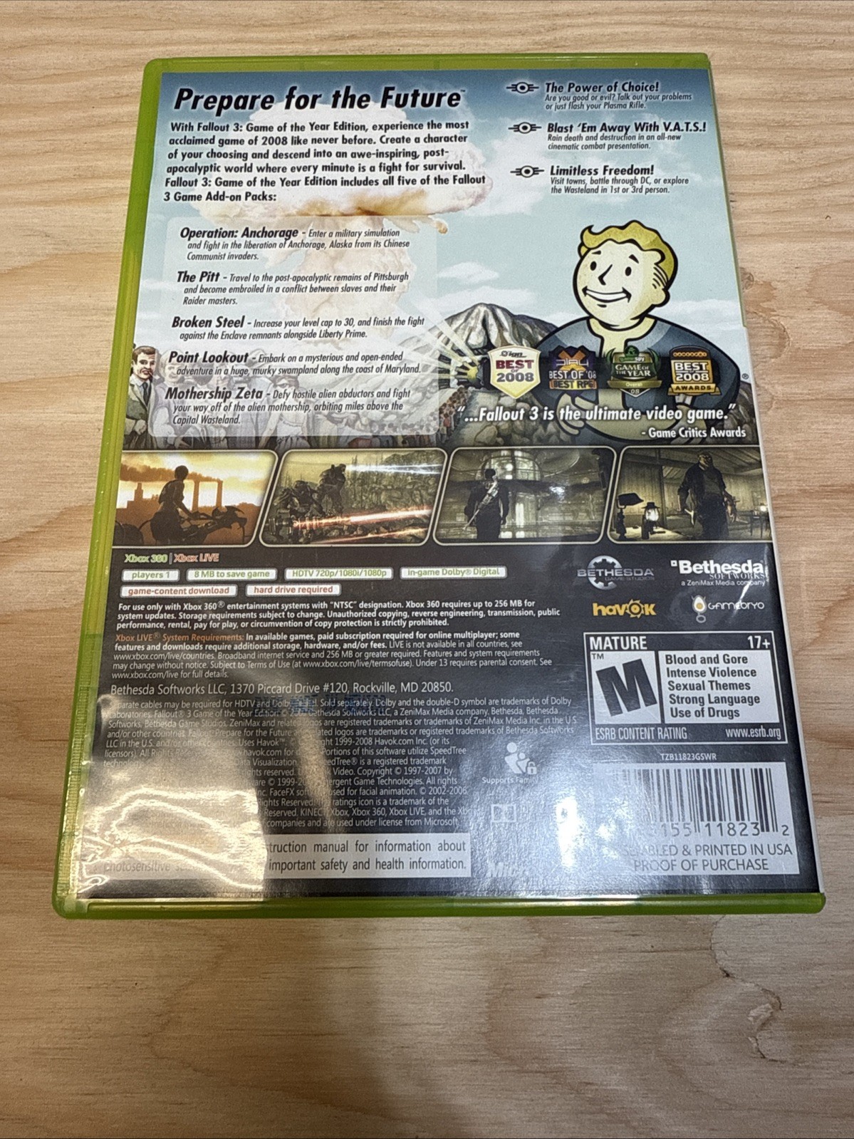 Fallout 3 Game of the Year Edition Xbox 360 GameStop Exclusive Verified Working