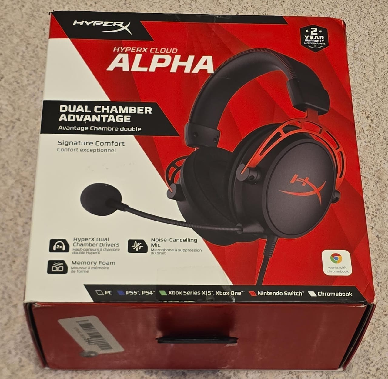 HyperX Cloud Alpha Wireless DTS 2.4GHz PC Gaming Headset Black (No USB Dongle)