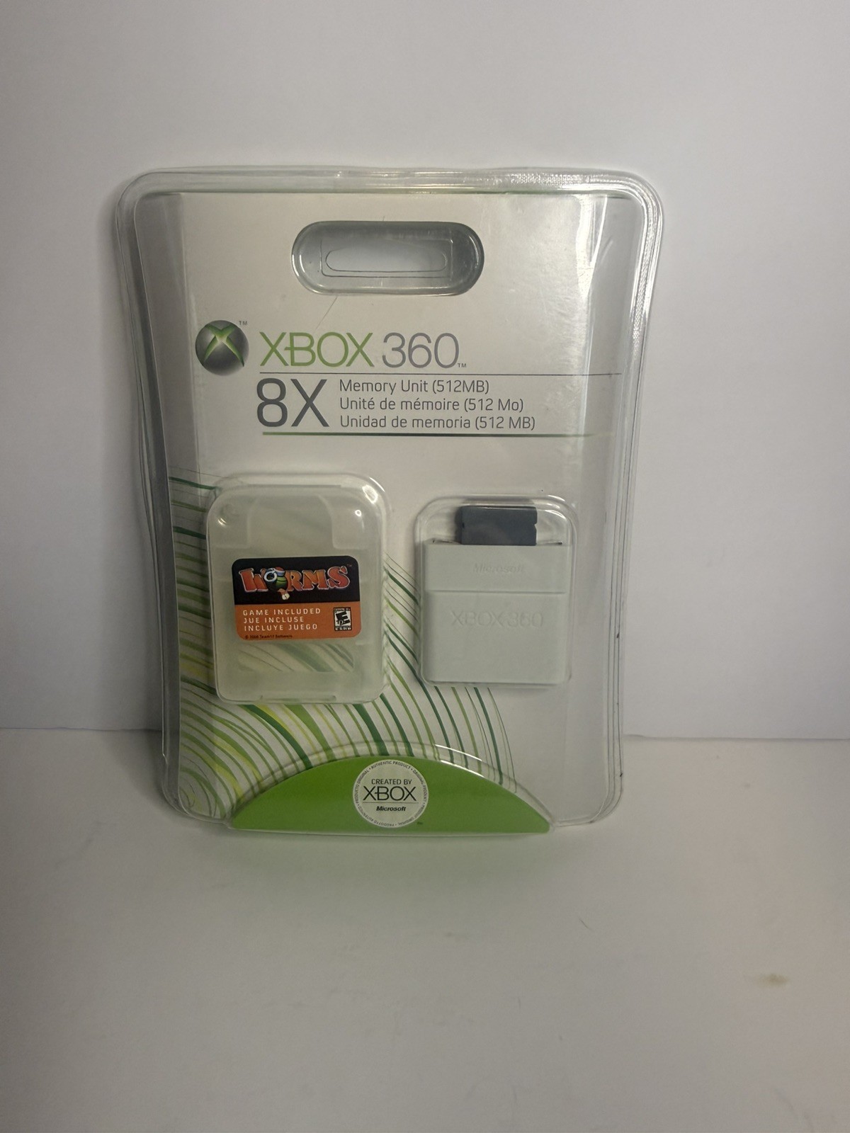 NEW Microsoft Xbox 360 512MB Memory Card Unit 8X w/ Worms Game Included CIB NIB