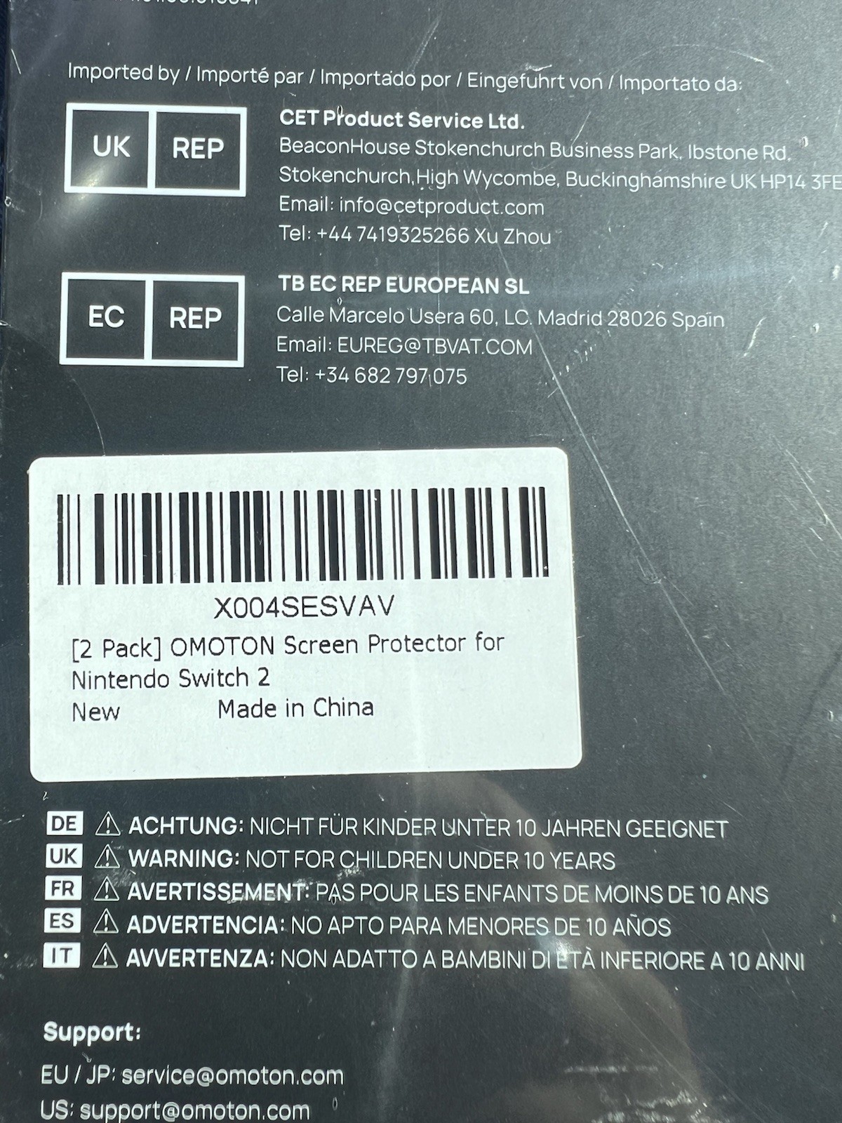 Screen Protector Nintendo Switch 2 Anti-Scratch Touch Sensitive Ultra-Clear NIB