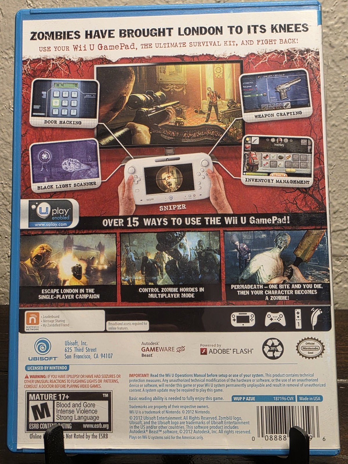 ZombiU (Nintendo Wii U) Complete CIB Tested Working Authentic Ubisoft